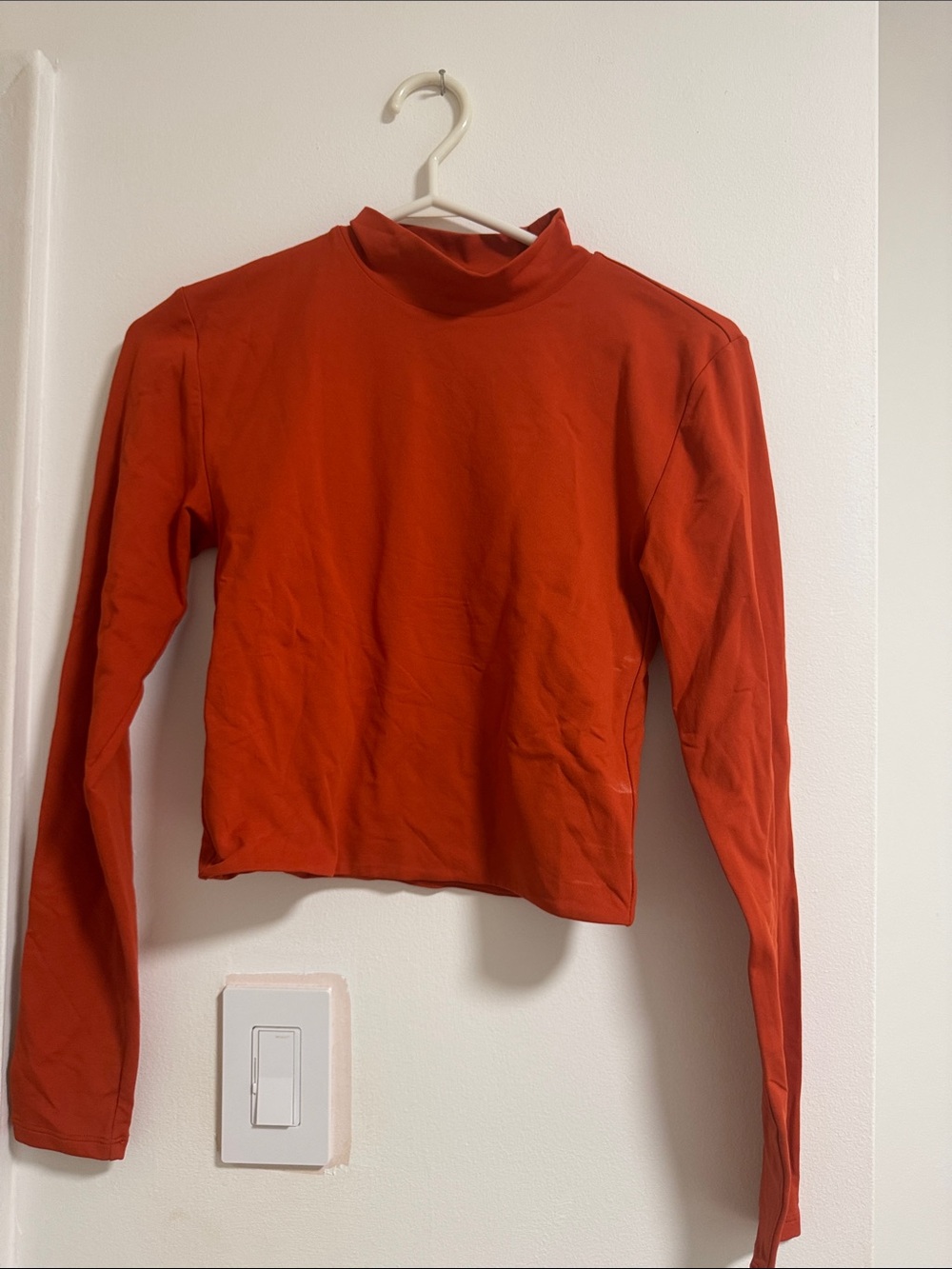 Babaton Long-Sleeve Mock Neck Top - Red Orange